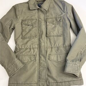 Abercrombie & Fitch Women's Olive Green Sherpa Lined Military Field Jacket XS